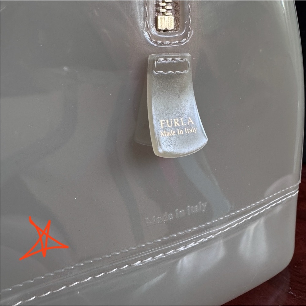 Furla Bag Top Handles Gray with Gold Accents, NWT, Jelly Candy Bag - Picture 3 of 10